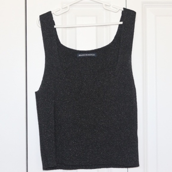 Brandy melville sparkly black glitter top square - Picture 3 of 6